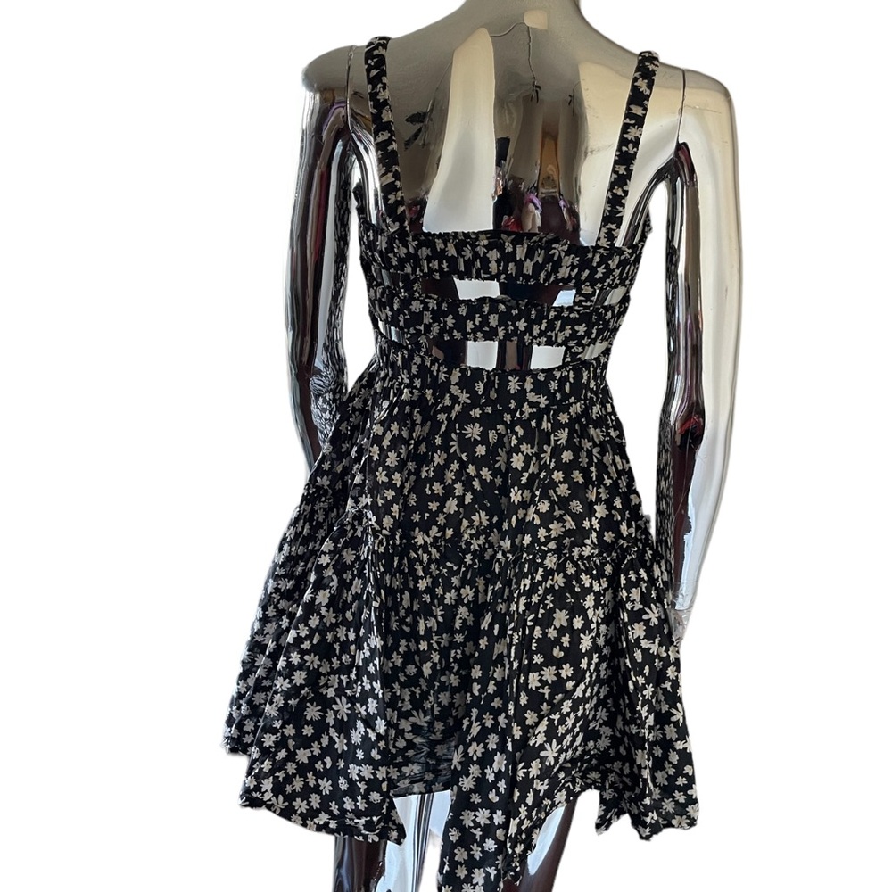 ASOS Floral Backless Layered Flared Dress Sz 2 - Picture 5 of 6
